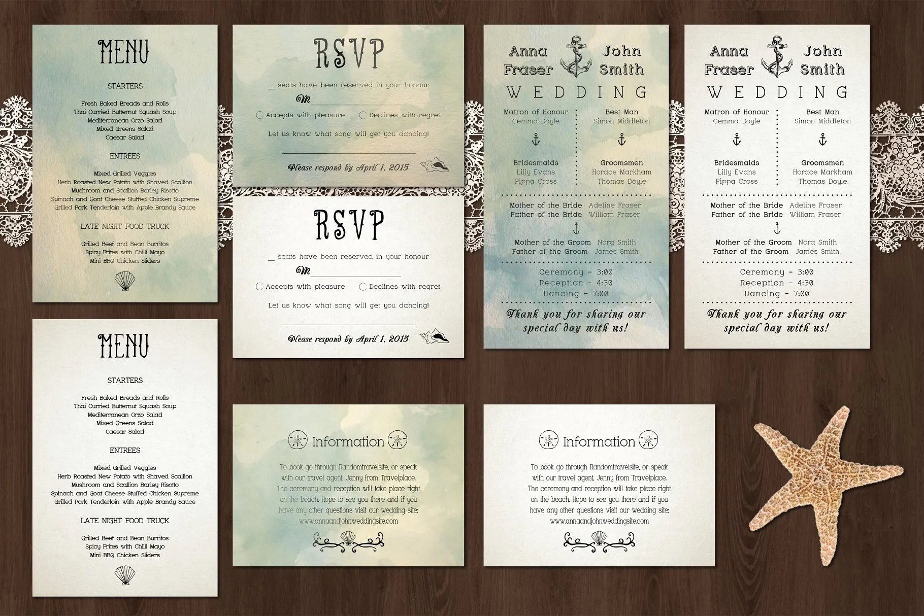 海滩沙滩婚礼邀请函模板合集 Beach Wedding Invitation Pack插图(3)