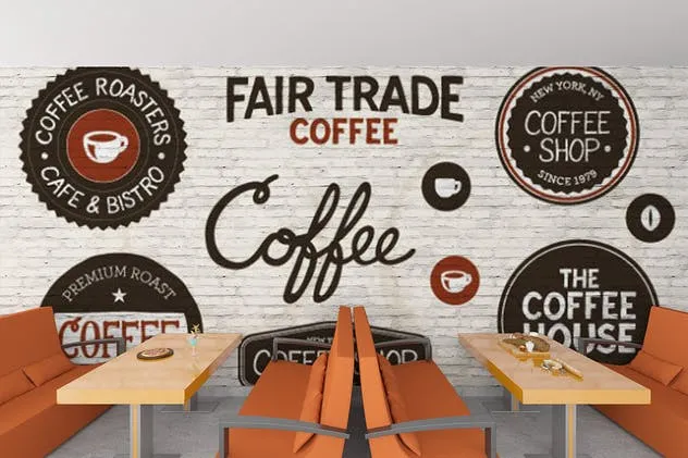 西式快餐店创意内饰场景设计样机 Fast Food Mockup插图(4)