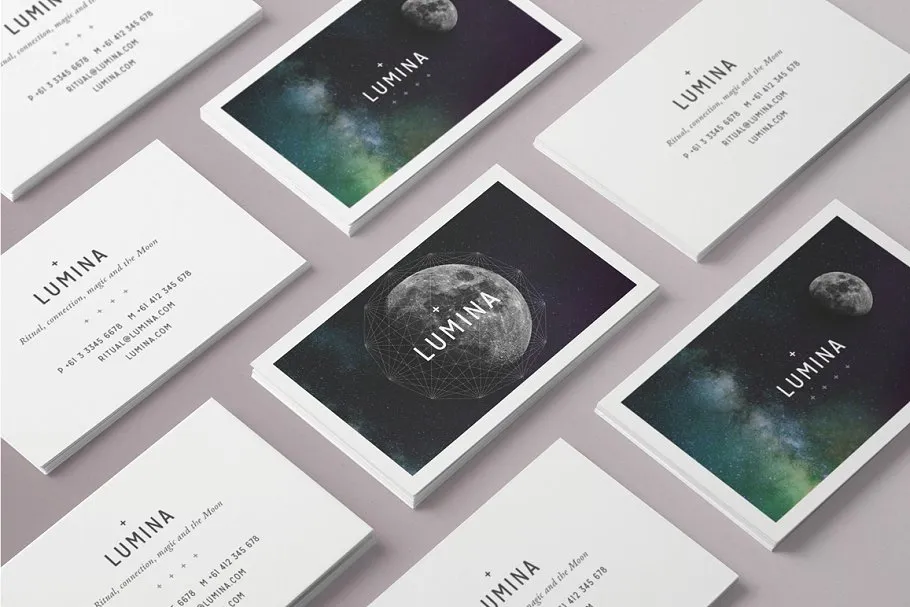 高大上品牌企业名片模板 LUMINA Business Card Template插图(1)