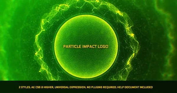 粒子碰撞动画特效Logo标志演示像素设计精选AE模板 Particle Impact Logo