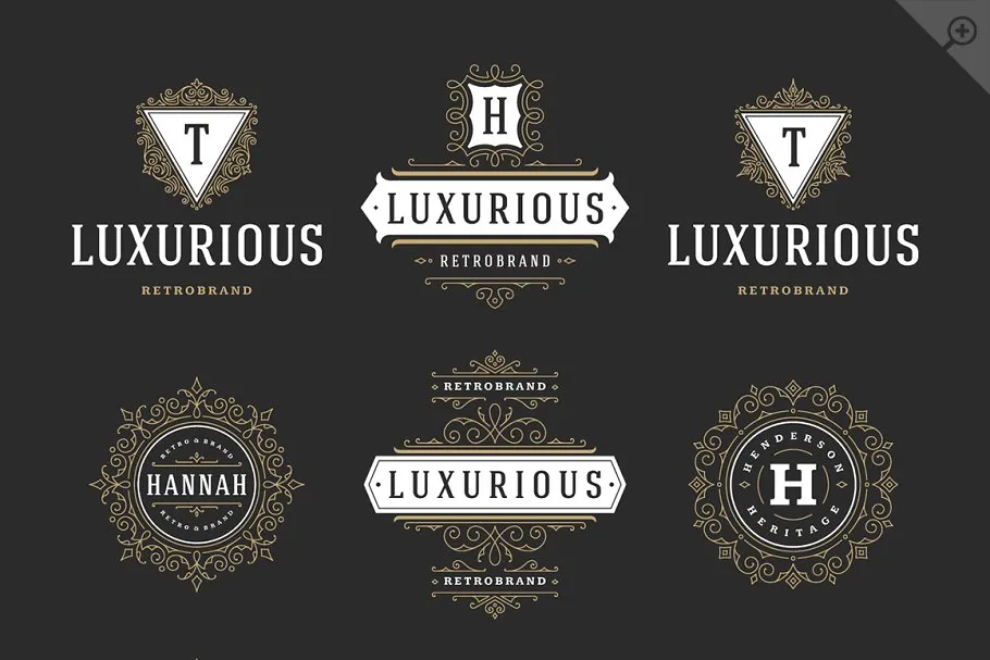 50个奢华装饰Logo及徽章  50 Ornament logos & badges插图(4)