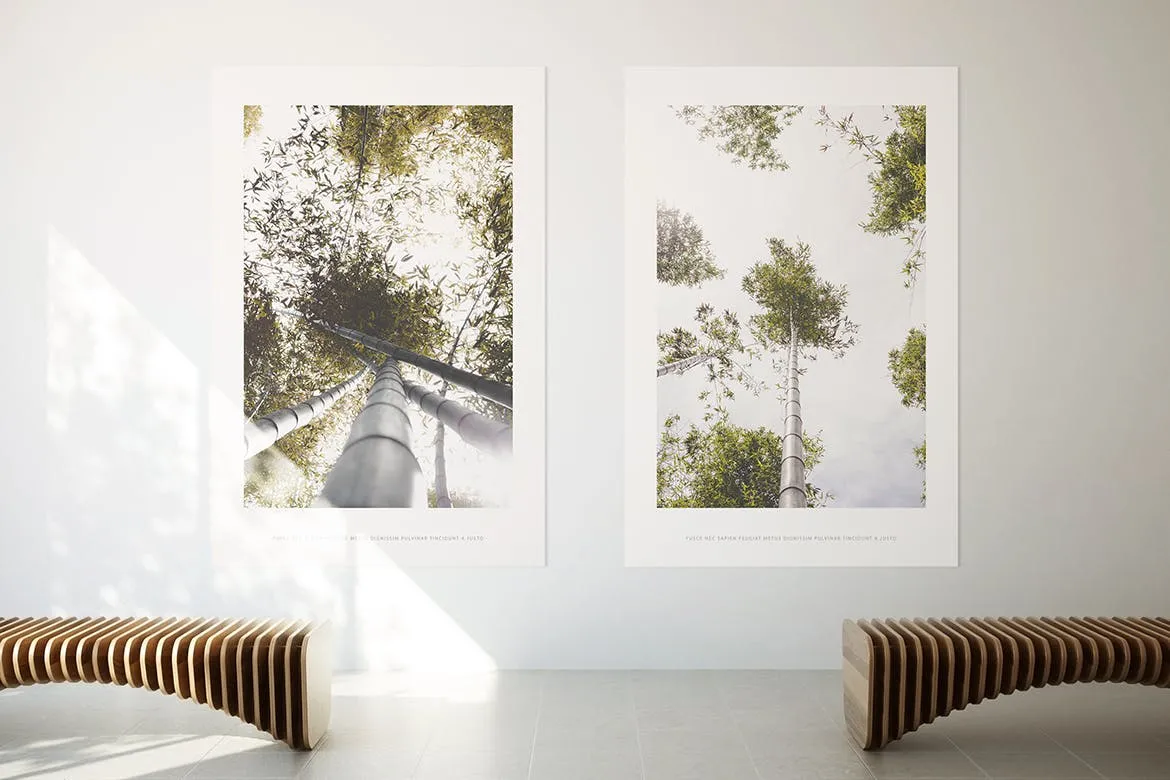 居家大厅大幅画框相框样机素材库精选模板 Poster Mockup插图(2)