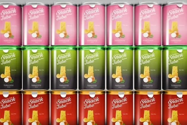 零食饮料金属罐包装样机 Medium Snack Tube Mockup插图(11)