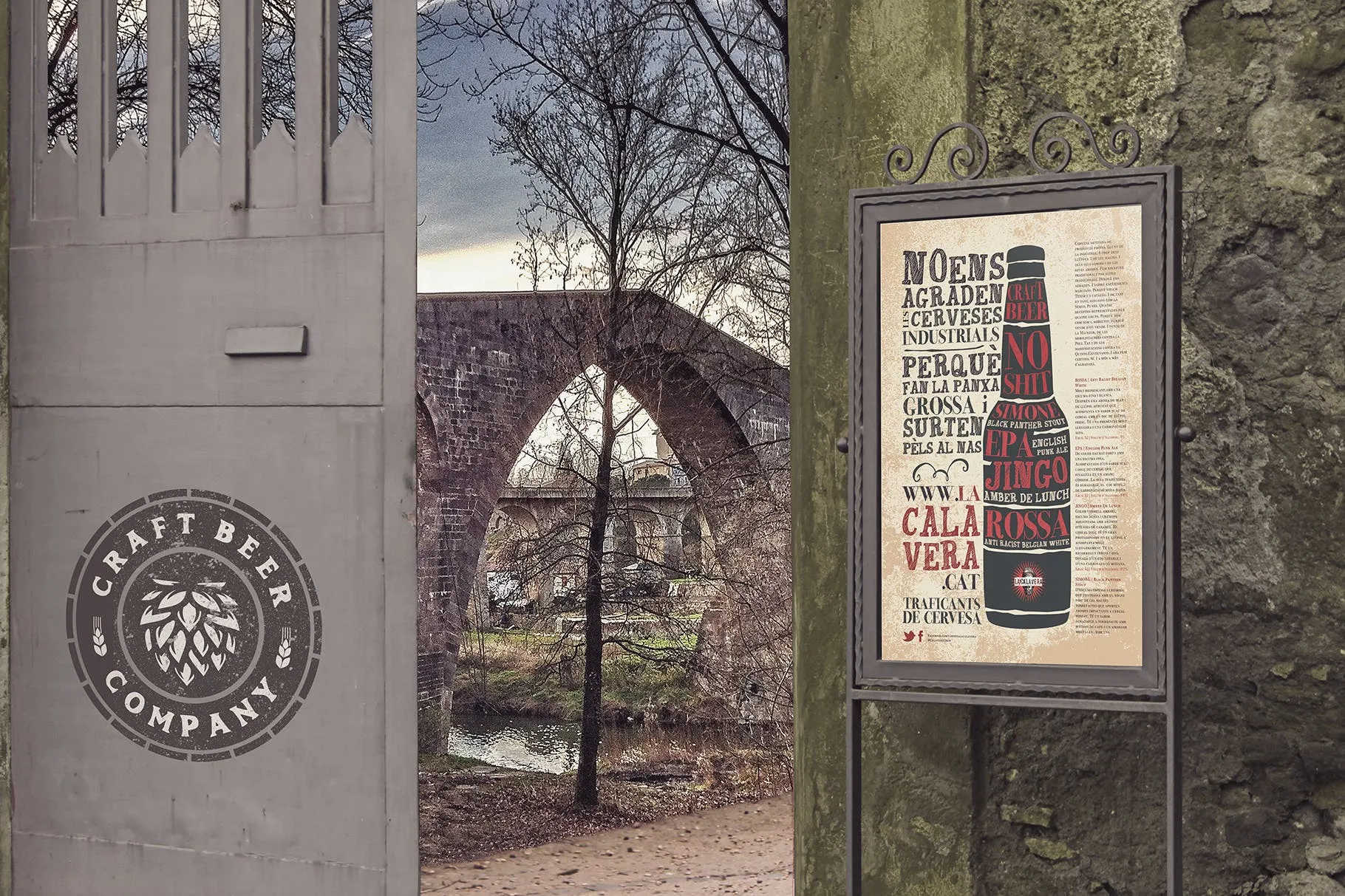 入口处海报/告示张贴效果图样机模板 Entrance Backgrounds Poster Mockup插图(5)