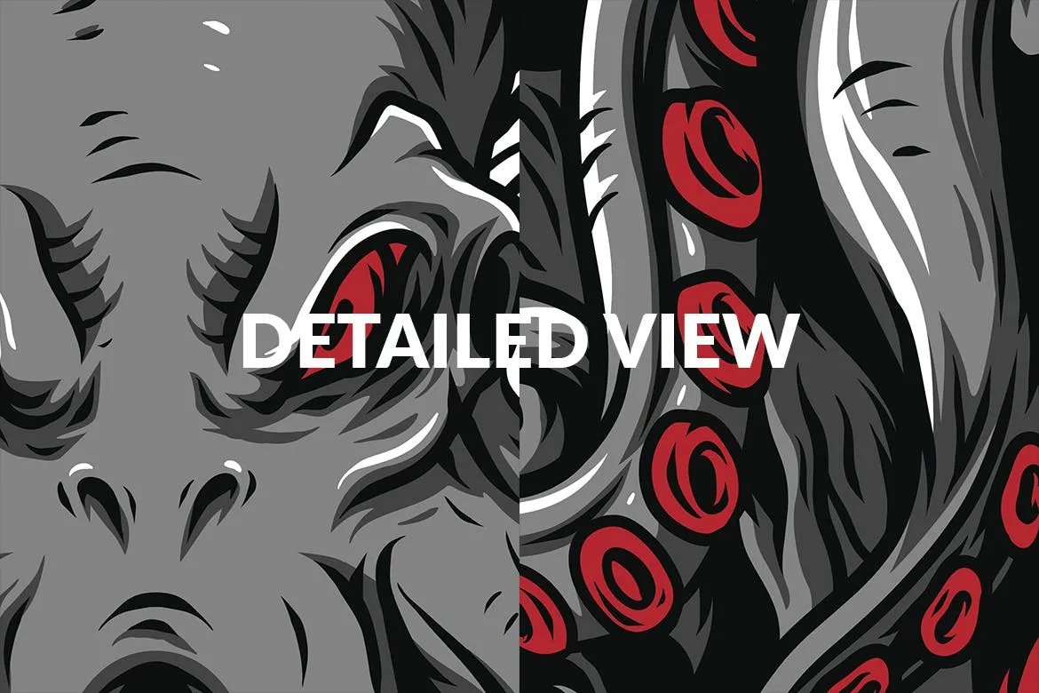 章鱼老大潮牌T恤印花图案素材库精选设计素材 Boss Master插图(4)