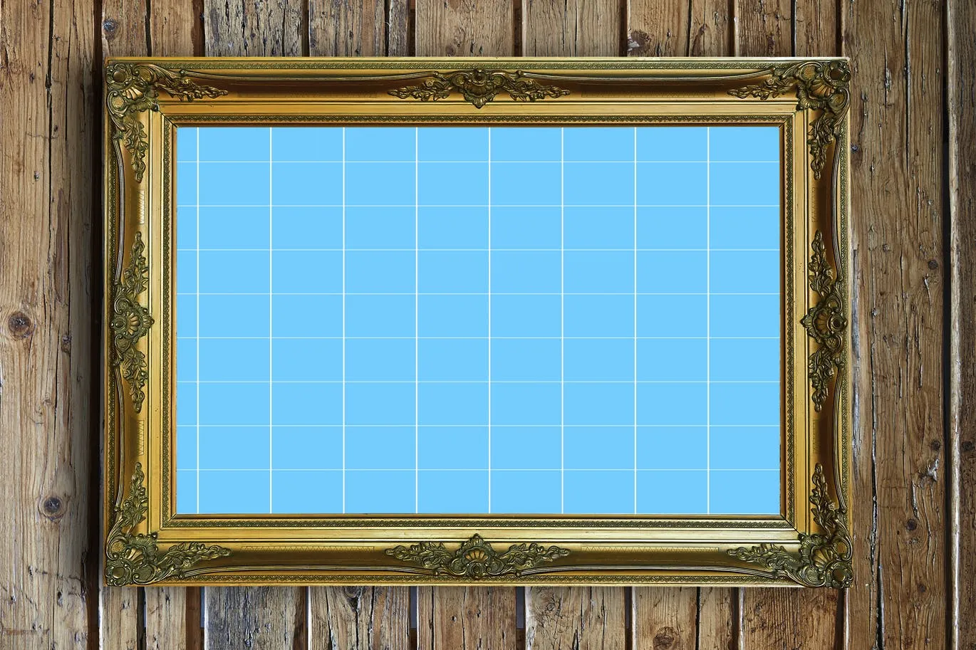 古董金属边框相框样机模板03 Antique Golden Frame Mockup 03