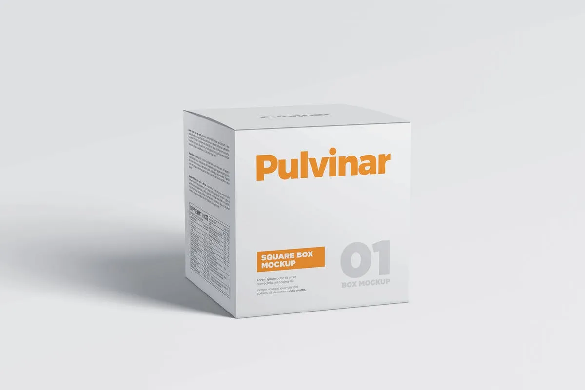 化妆品/药物纸盒包装样机模板 Box / Packaging MockUp#8211; Square