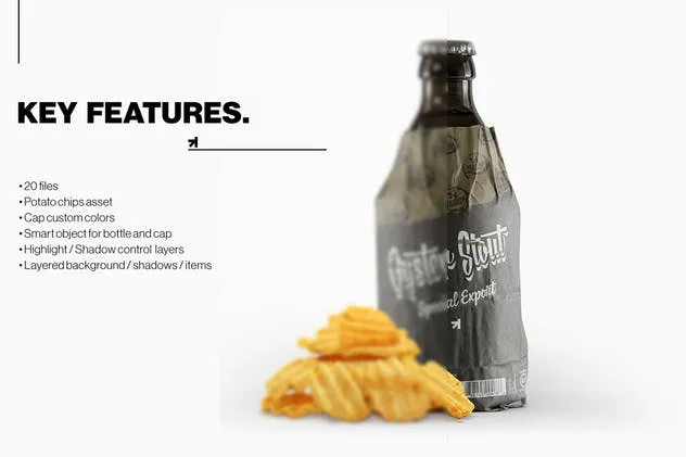 黑色啤酒瓶样机模板 Steinie Beer Black Bottle Mockup插图(11)