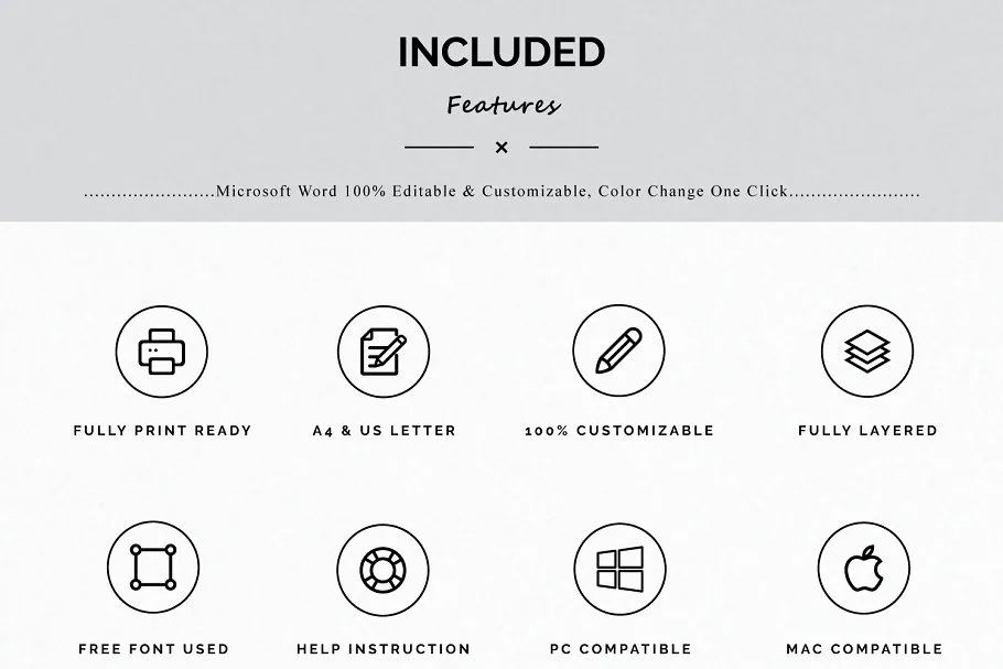 极简主义个人电子简历设计模板（4页） Minimal Resume Template 4 Pages插图(8)