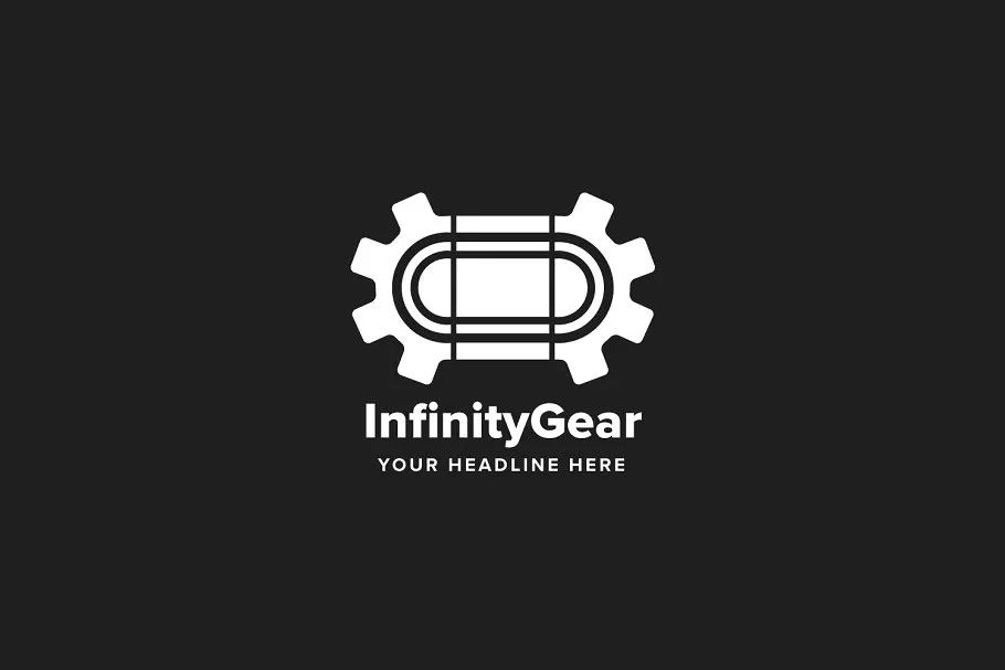 无限齿轮Logo标志模板 Infinity Gear Logo Template插图(1)