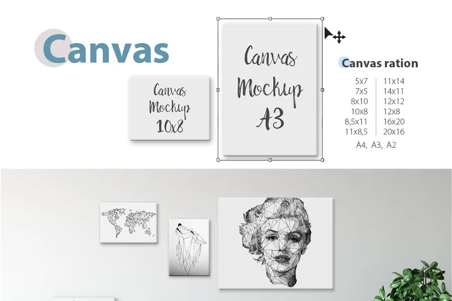 家居室内墙纸&相框画框样机模板 Interior Wall & Frames Mockup – 4插图(5)