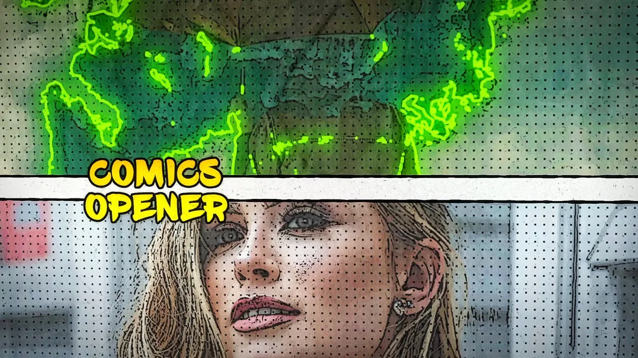 漫画卡通风格图文照片电子相册展示像素设计精选AE模板