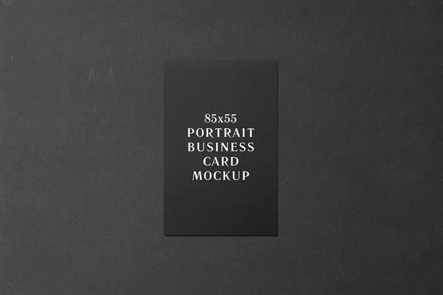 商业品牌卡片/贺卡样机模板 85×55 Portrait Business Card Mockup插图(1)