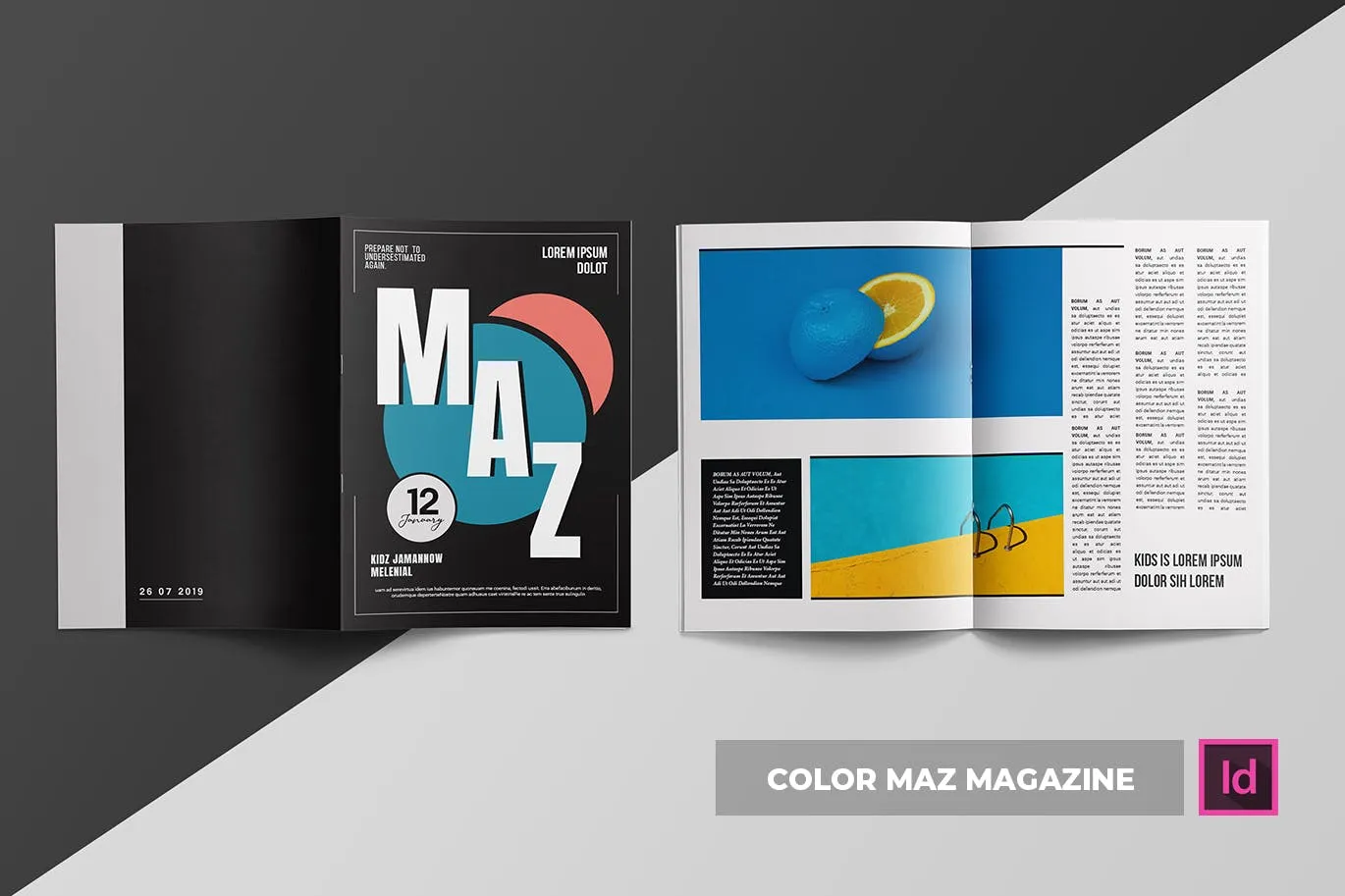 色彩设计创意杂志排版设计模板 Color Maz | Magazine Template插图(6)