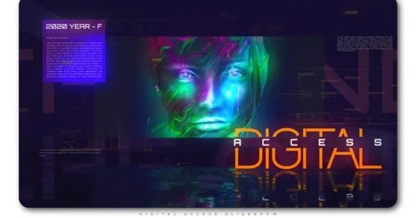 制作很棒的技术风格幻灯片开场视频像素设计精选AE模板 Digital Access Slideshow