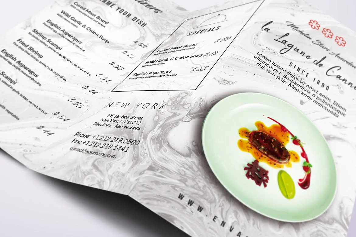 不同国家餐馆三折页菜单设计模板合集 Different Countries Trifold Food Menu Bundle插图(10)