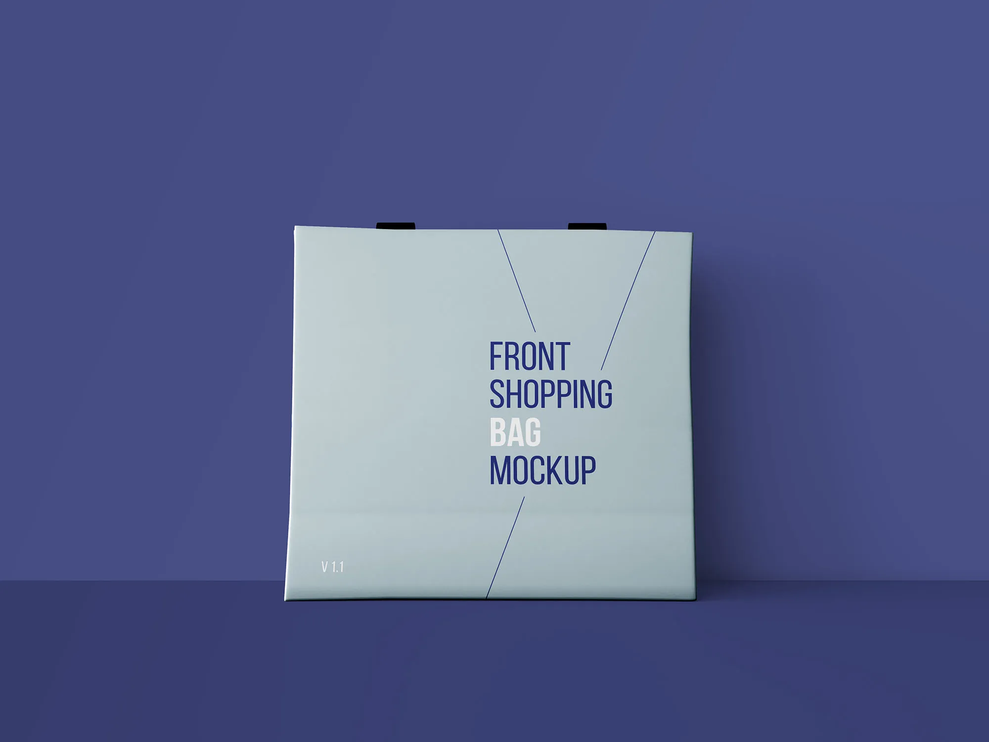 购物袋设计前视图样机模板 Front Shopping Bag Mockup插图(1)