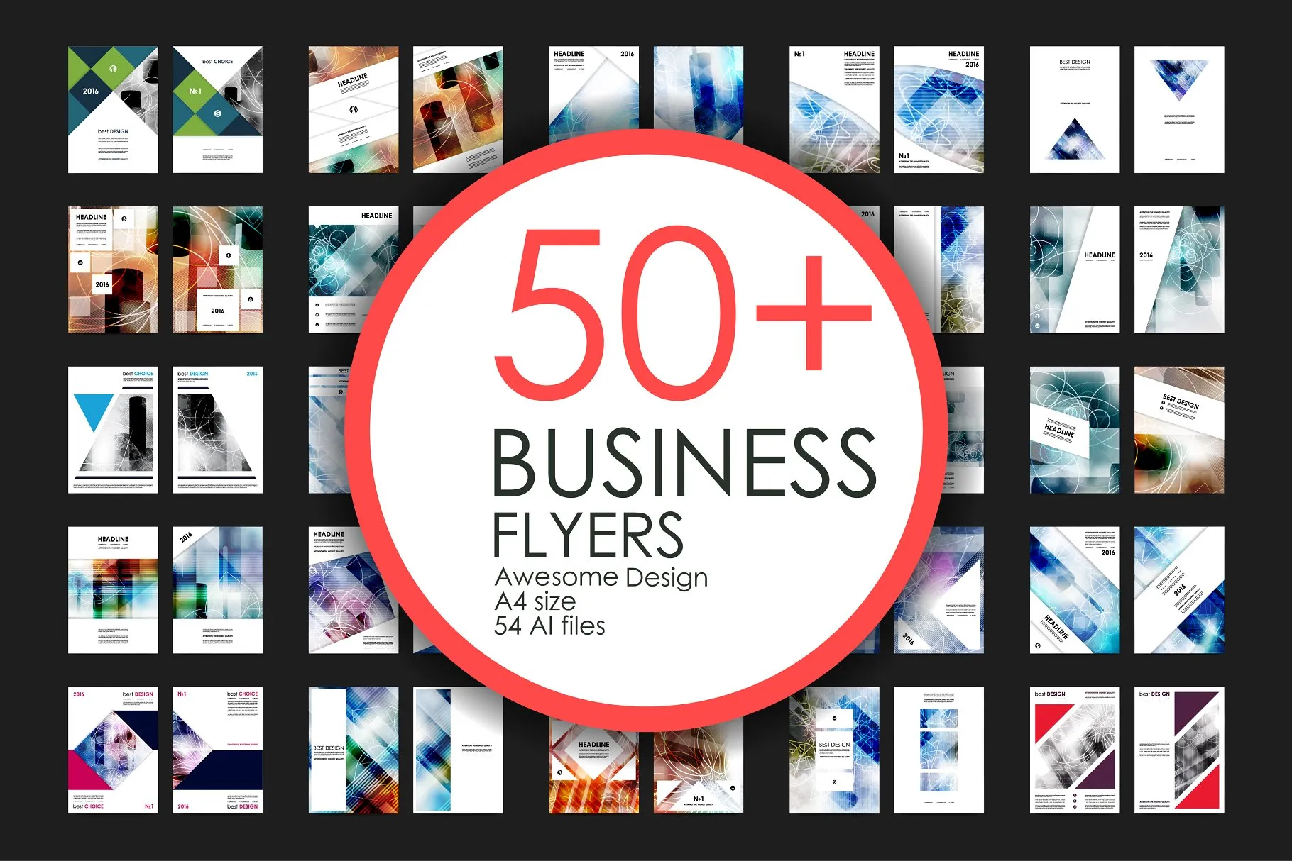 极力推荐：50+商业企业宣传传单模板 50+ Business Flyers Bundle