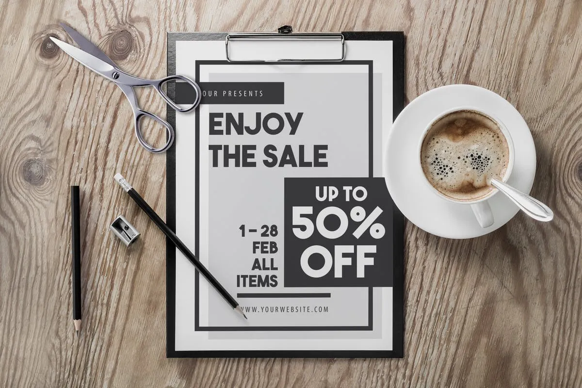 极简主义设计风格品牌促销广告海报模板 Big Sale Flyer