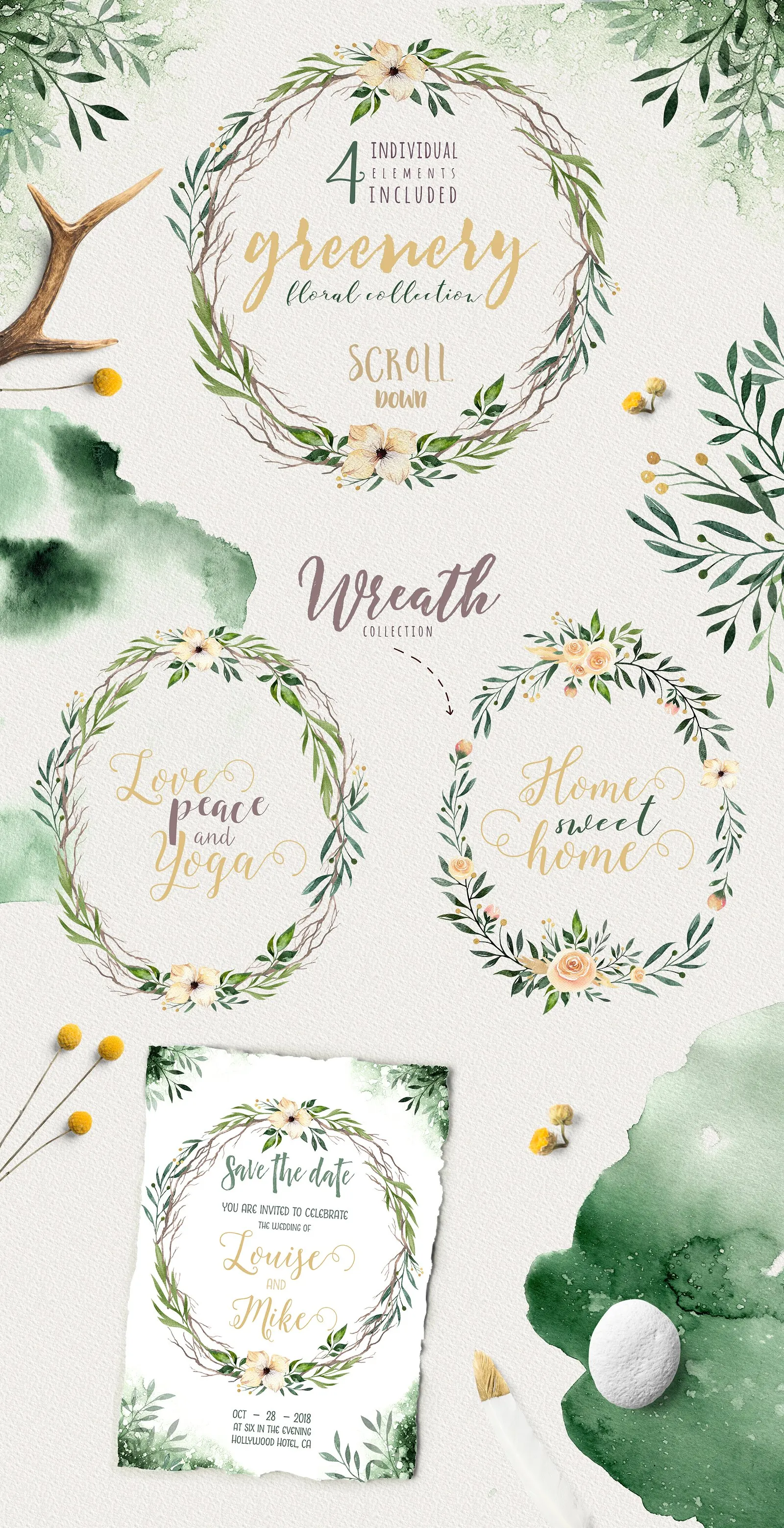 高品质手绘花卉树叶素材下载[psd,png,jpg]插图(4)