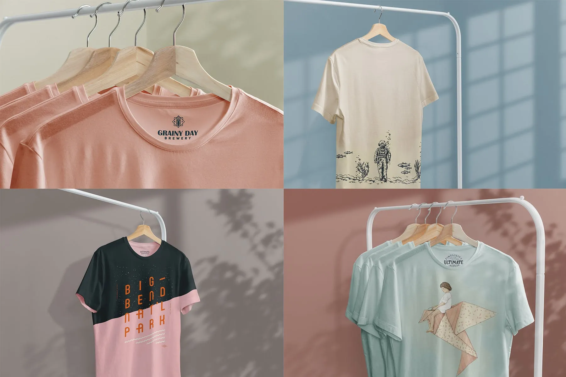 简易晾衣架T恤设计效果图样机素材库精选 T-Shirt Mock-Up on Hanger插图(9)