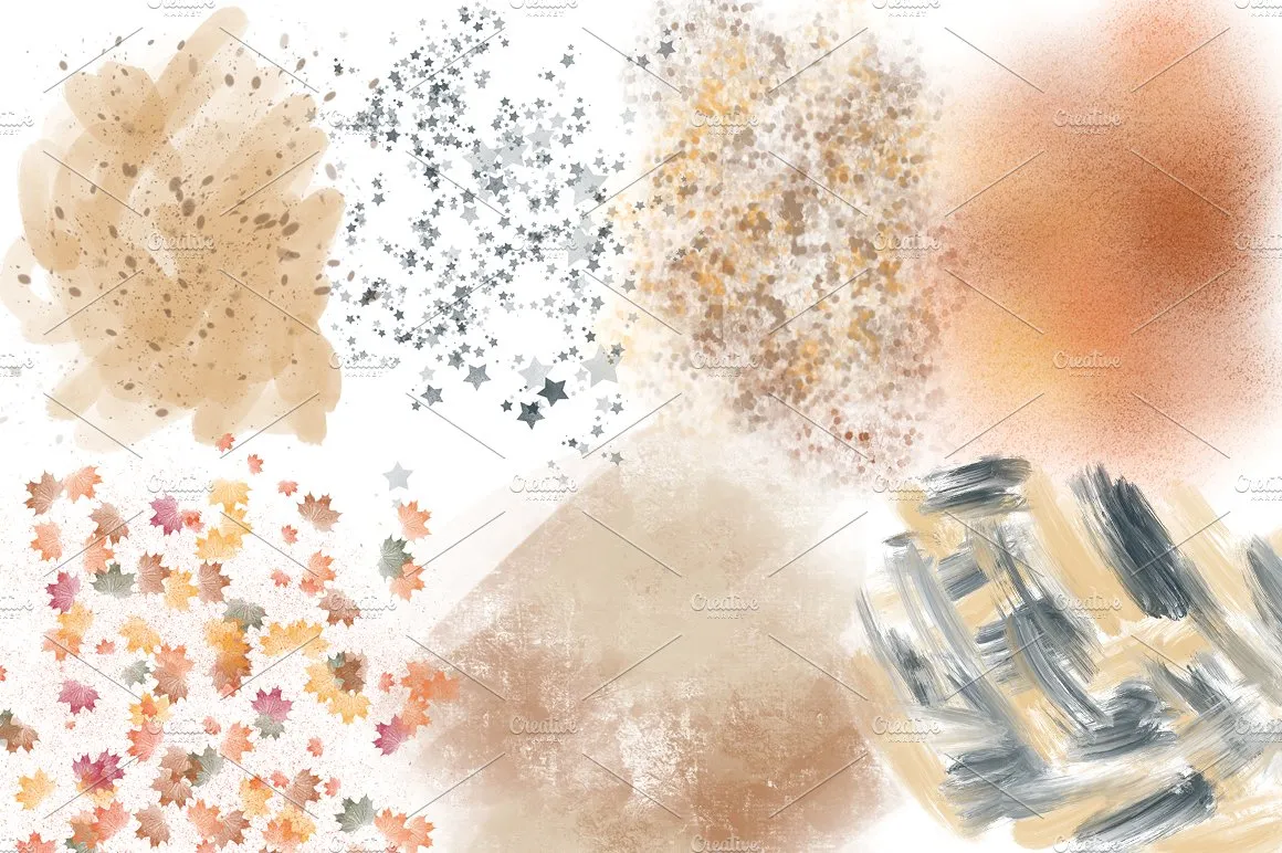 丰收的季节手绘设计插画素材+纹理 Happy Fall Autumn Design Kit插图(10)