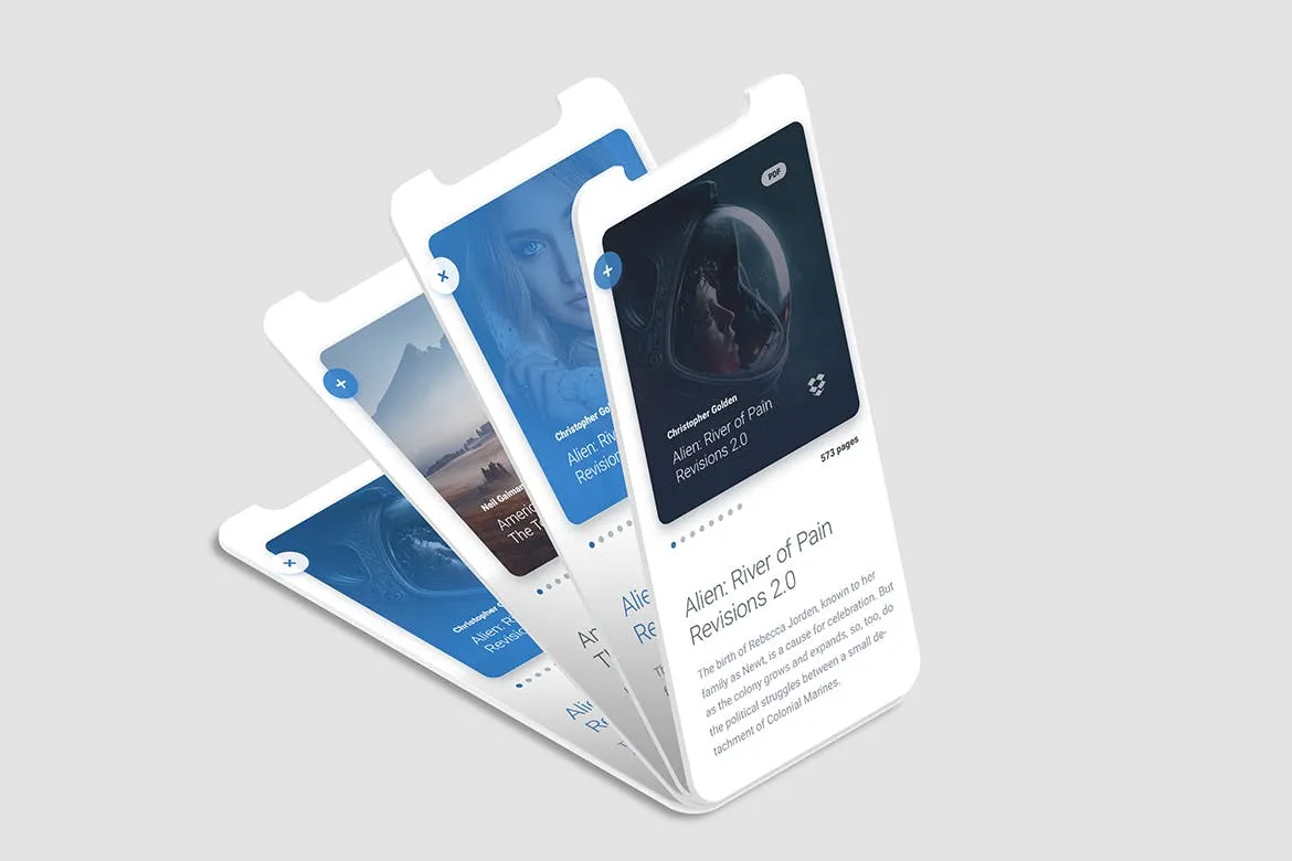 iPhone X等距网格APP设计图预览素材库精选样机 Iphone X Mock Up插图(6)