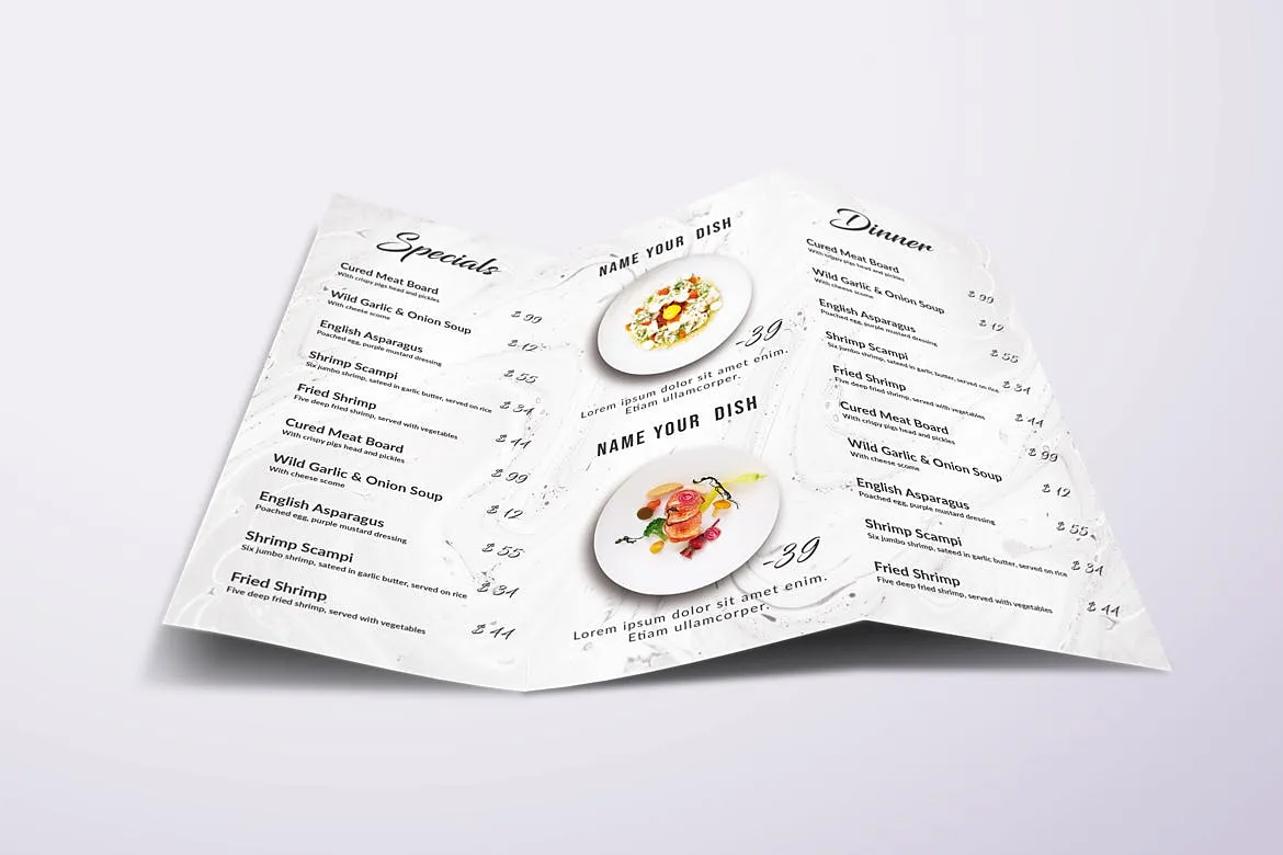 不同国家餐馆三折页菜单设计模板合集 Different Countries Trifold Food Menu Bundle插图(11)