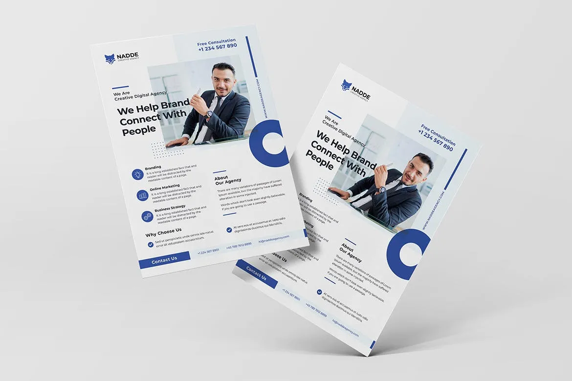 企业品牌营销策划服务商推广传单设计模板 Corporate Flyer插图(1)