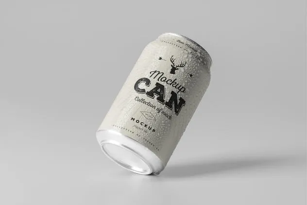 啤酒易拉罐包装设计样机模板6 Can Mock-up 6插图(3)