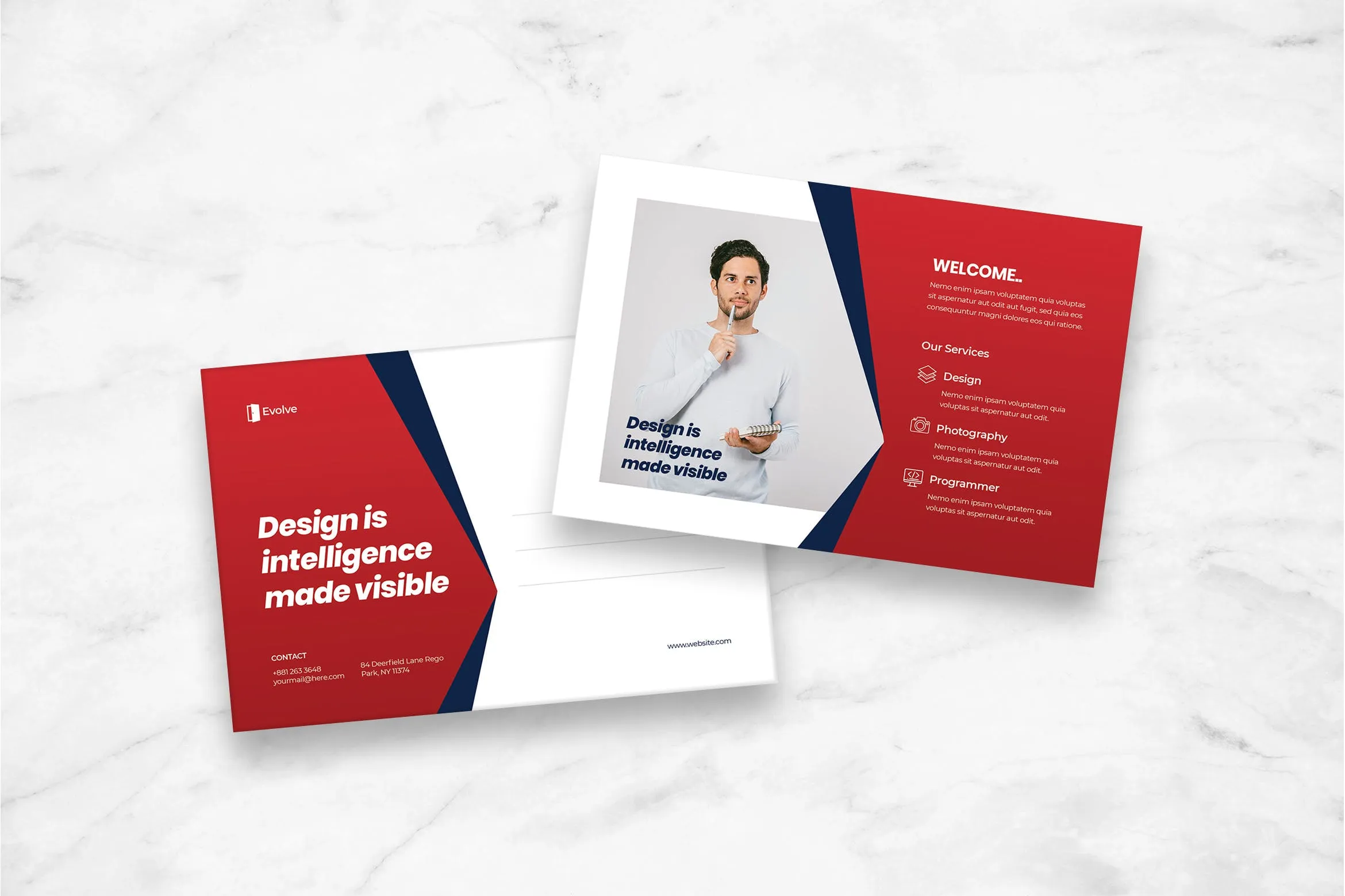 互联网公司明信片设计模板 Postcard