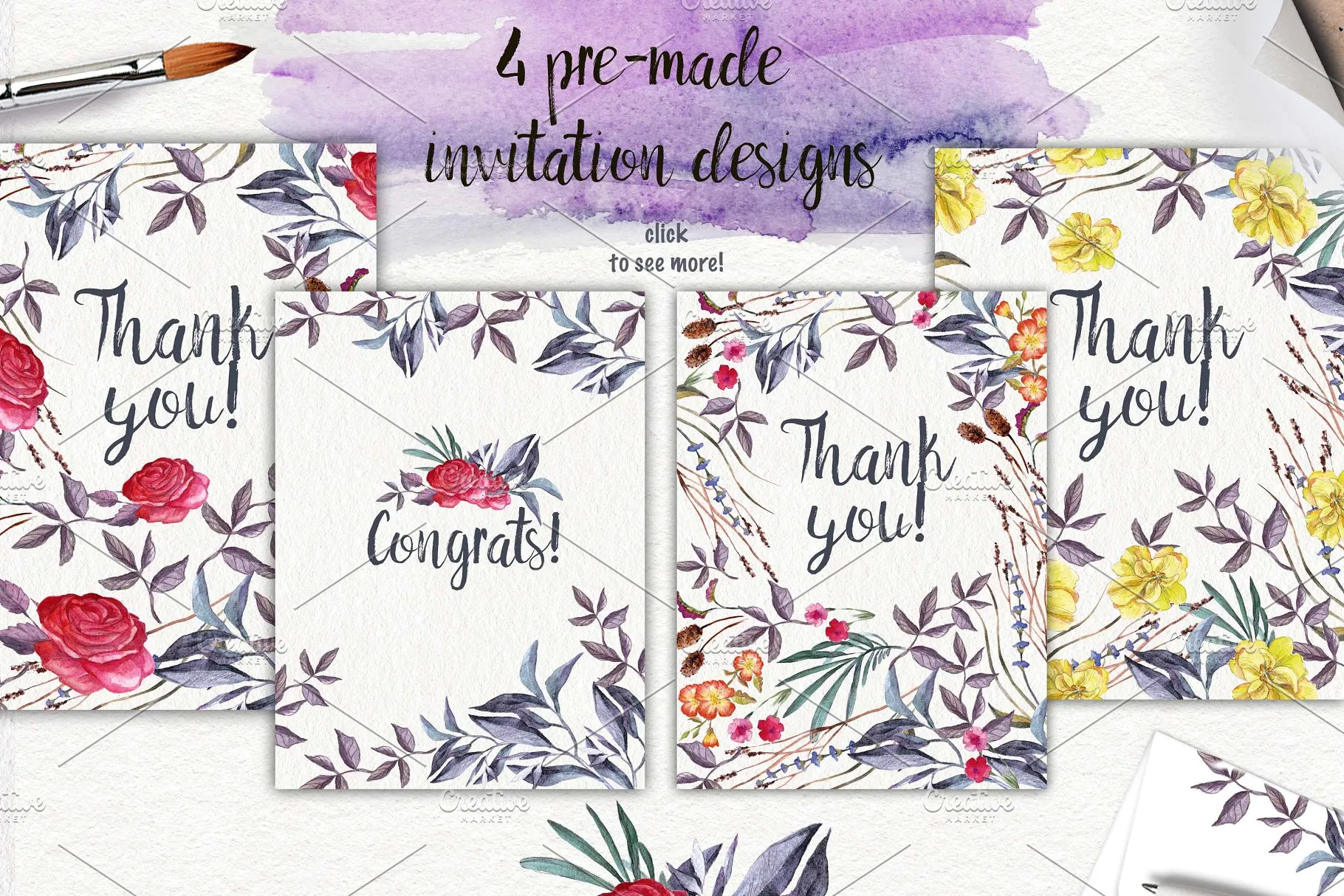 极力推荐：超级水彩元素设计素材包[2.5GB] Wildflowers pack 75 PNG插图(7)