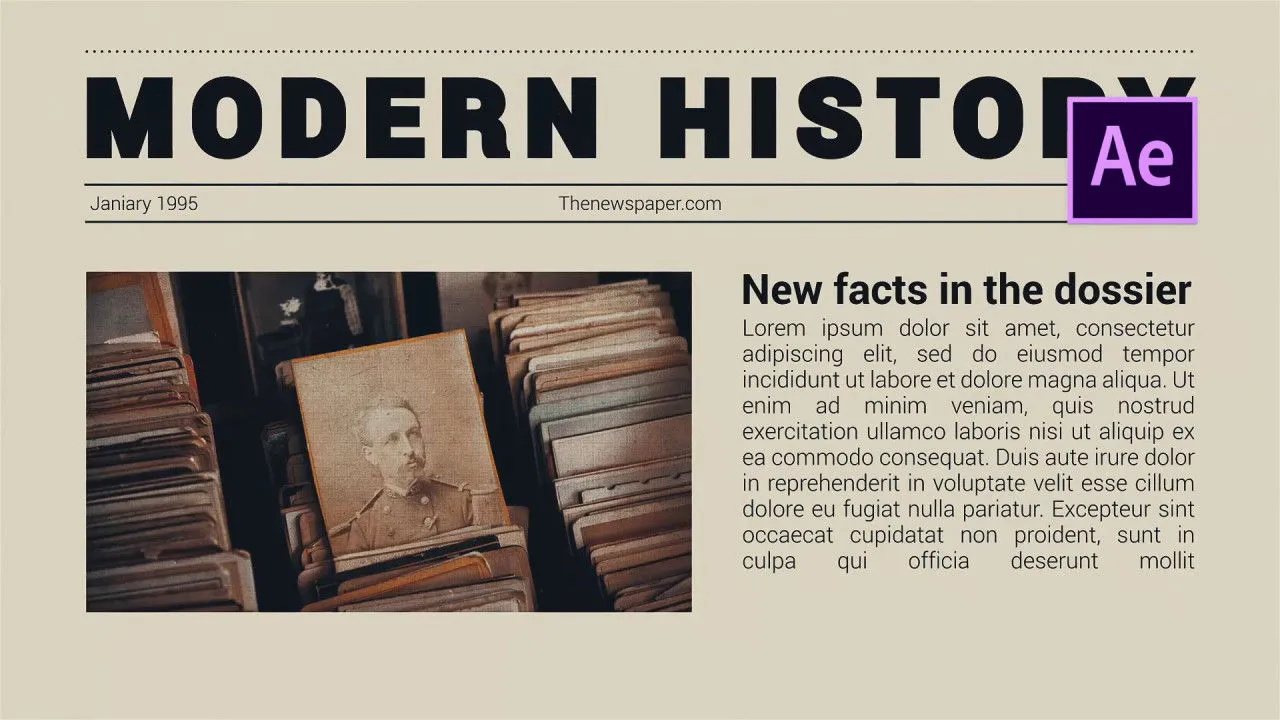 报纸展示动画开场像素设计精选AE模板