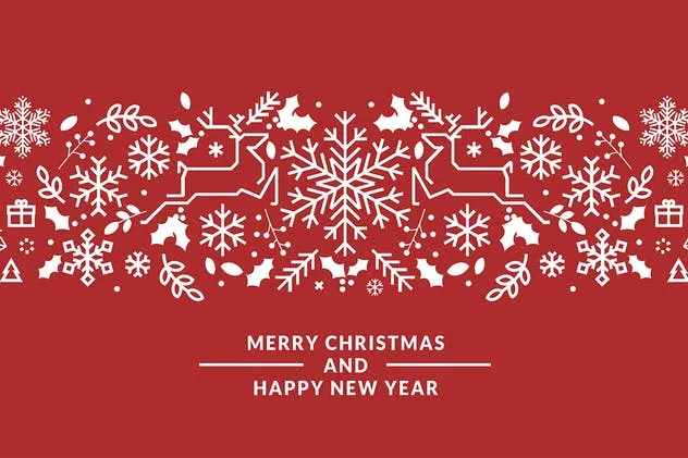 2019年新年贺卡海报剪纸装饰元素矢量图形 Merry Christmas and Happy New Year 2019插图(1)