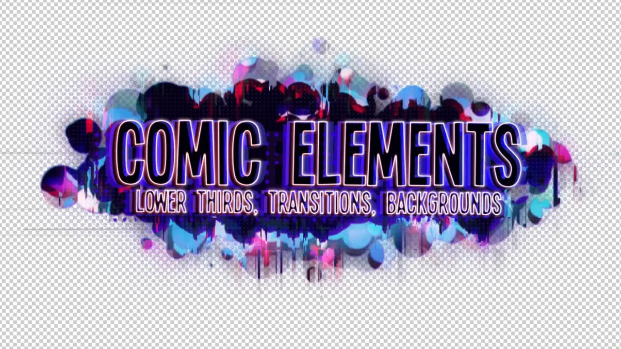 时尚的漫画视频元素后效果像素设计精选AE模板
