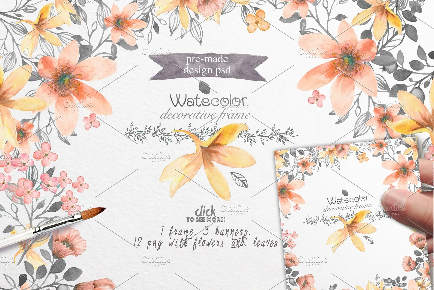 超级手绘水彩花园元素合集[1.23GB] Amazing garden 100 PNG插图(9)