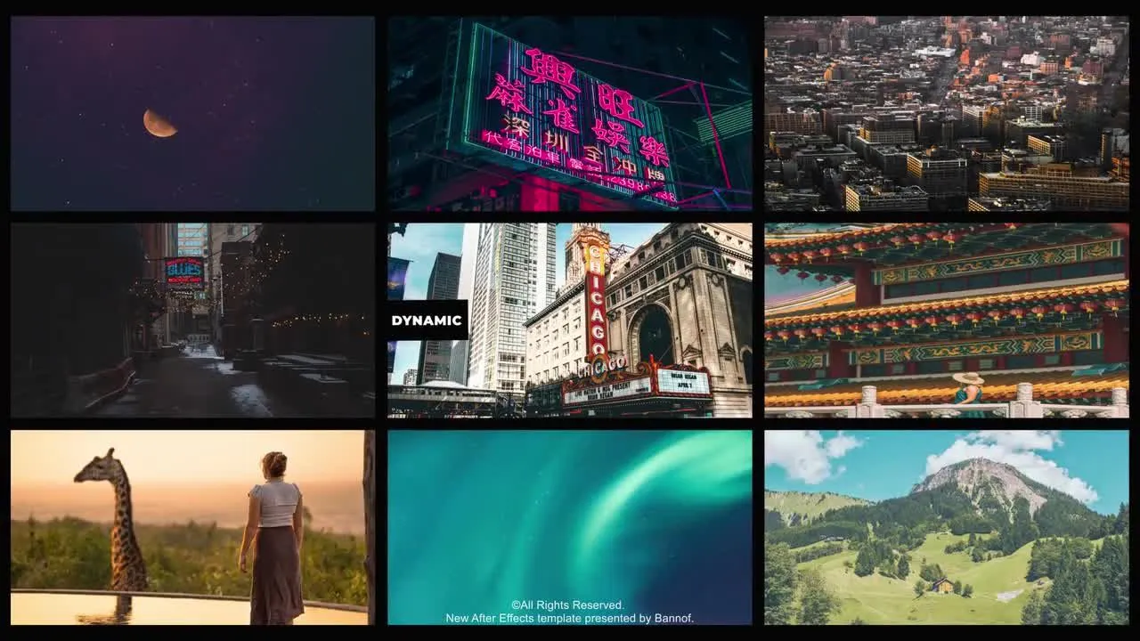 现代时尚动态多图视频展示片头像素设计精选AE模板