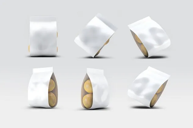 柑橘水果包装样机展示模板 Bag with Oranges Mockup插图(3)