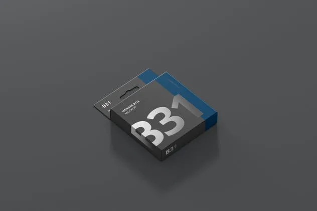带挂钩的超薄方形尺寸包装盒子样机 Box Mockup – Slim Square Size with Hanger插图(2)