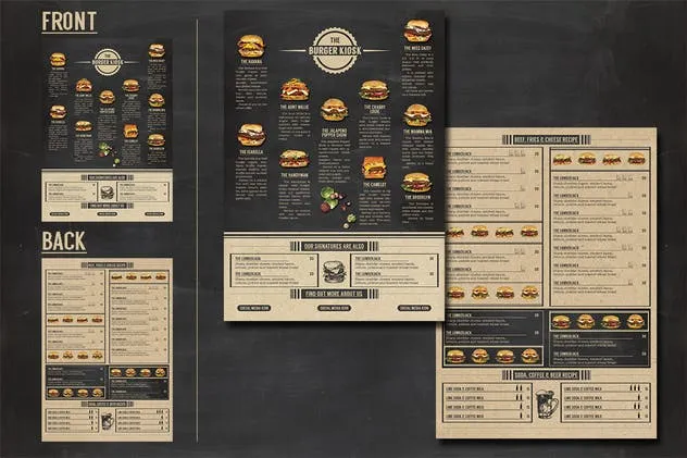 汉堡店点餐菜单设计模板 Burger Kiosk Menu插图(1)