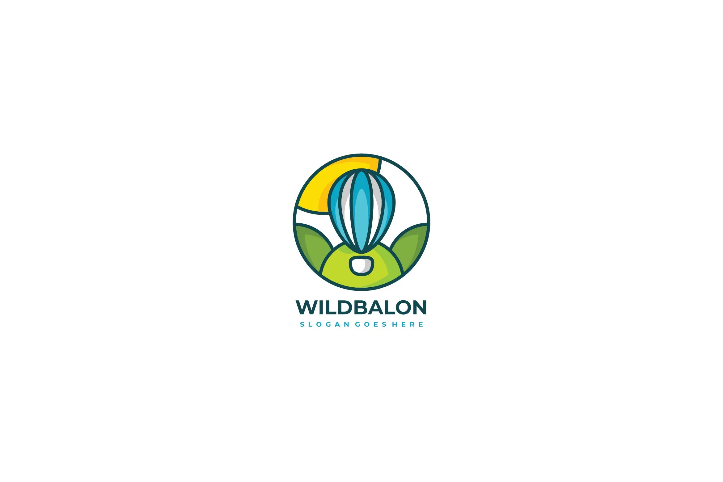 彩色热气球Logo设计像素设计精选模板 Wild Air Ballon Logo