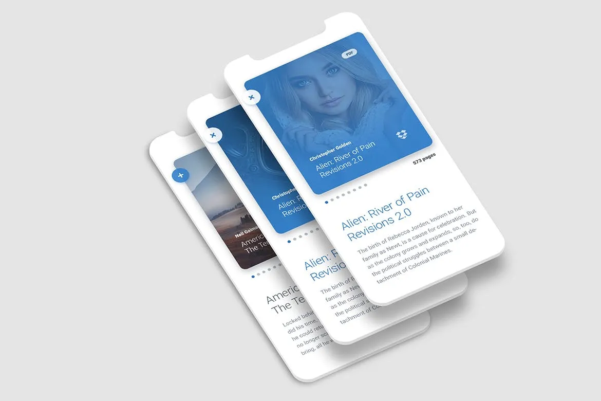 iPhone X等距网格APP设计图预览素材库精选样机 Iphone X Mock Up插图(2)