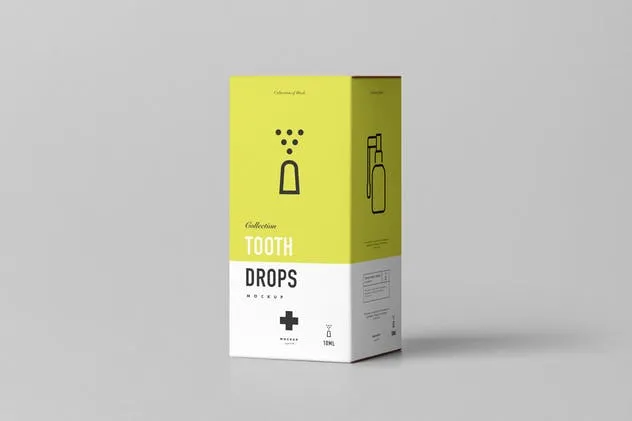 牙齿滴涂器滴瓶口腔药物包装样机模板 Tooth Drops Applicator Mock-up插图(3)