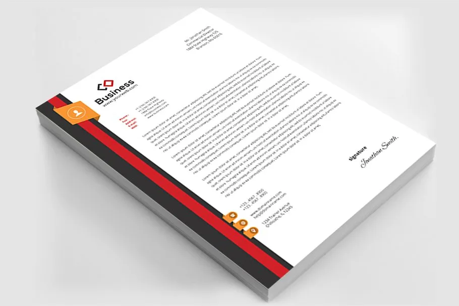 企业品牌信笺设计模板 Letterhead插图(1)