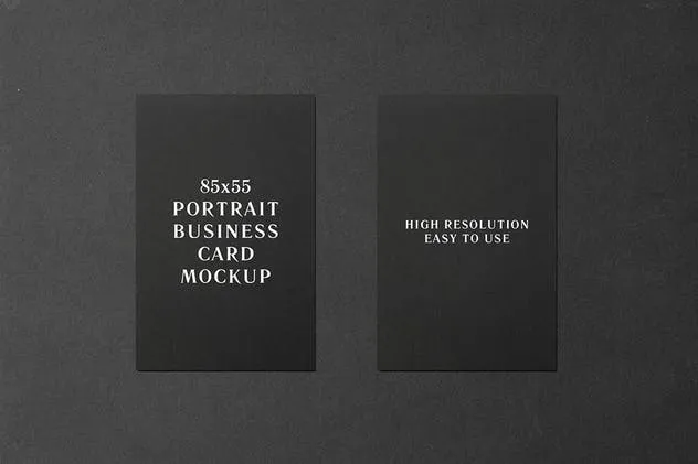 商业品牌卡片/贺卡样机模板 85×55 Portrait Business Card Mockup插图(4)