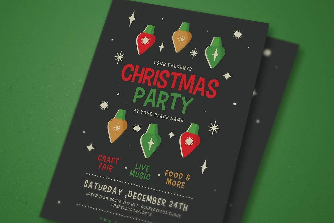 圣诞节活动海报传单设计模板 Christmas Event Flyer插图(3)