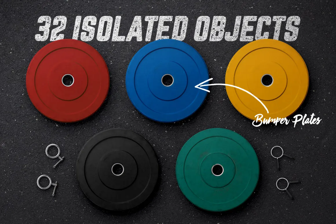 健身预设场景 Mockups 模版 Iron Gym Scene Creator Volume 1插图(1)