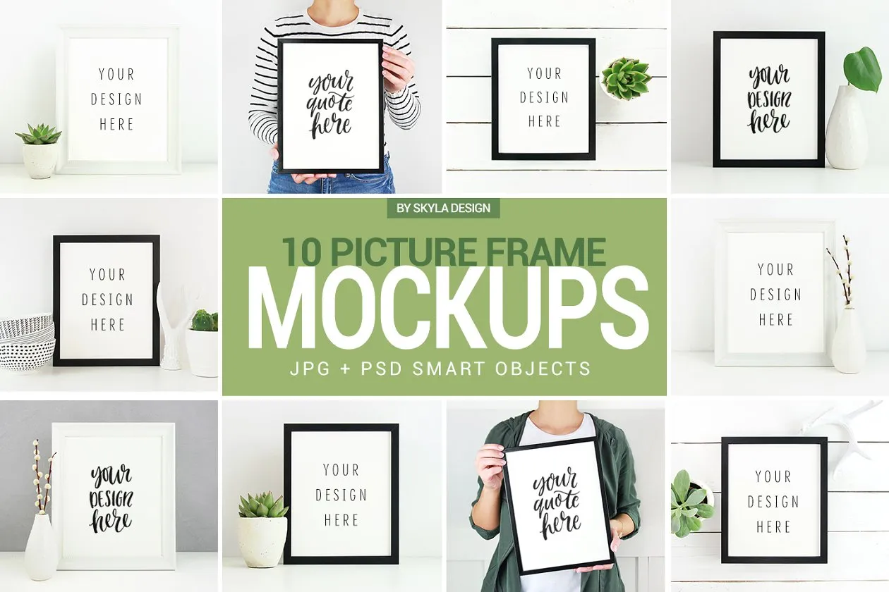 相框和海报展示样机 Picture frameamp; Poster mockup photos