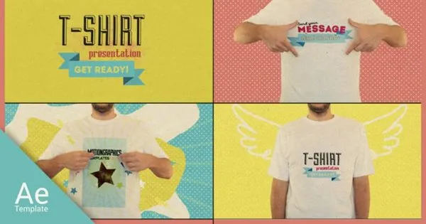 T恤印花动画特效视频开场像素设计精选AE模板 T Shirt Opener