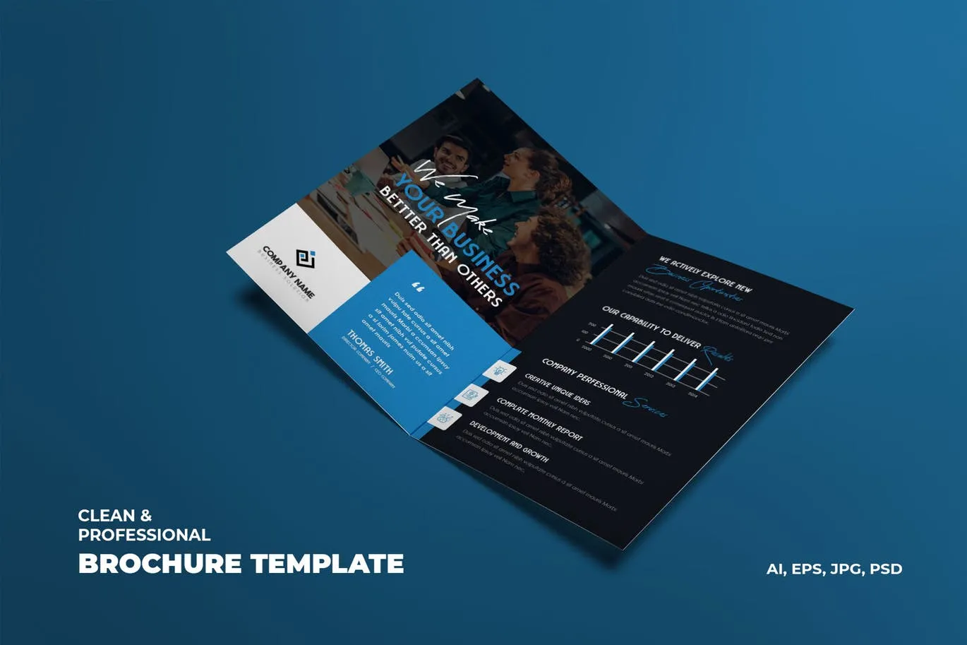 商业公司对折宣传单设计模板 Creative Businessamp; Corporate Brochure Template
